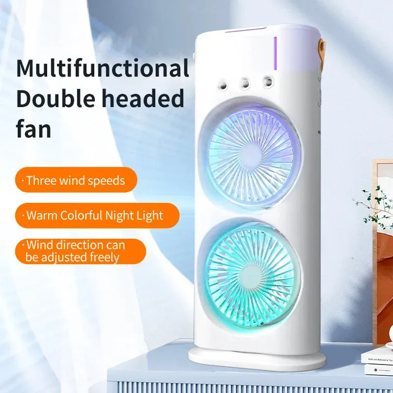 Double-ended Spray Fan Portable Humidifier Fan Air Conditioner Cooler Household Portable
