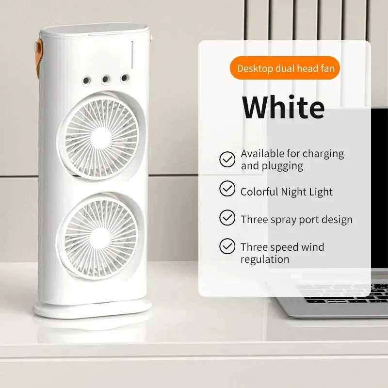 Double-ended Spray Fan Portable Humidifier Fan Air Conditioner Cooler Household Portable