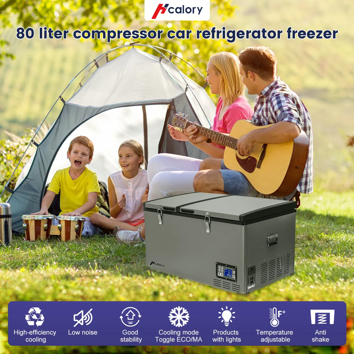 F39 Portable Freezer, 80L Compressor Cooler