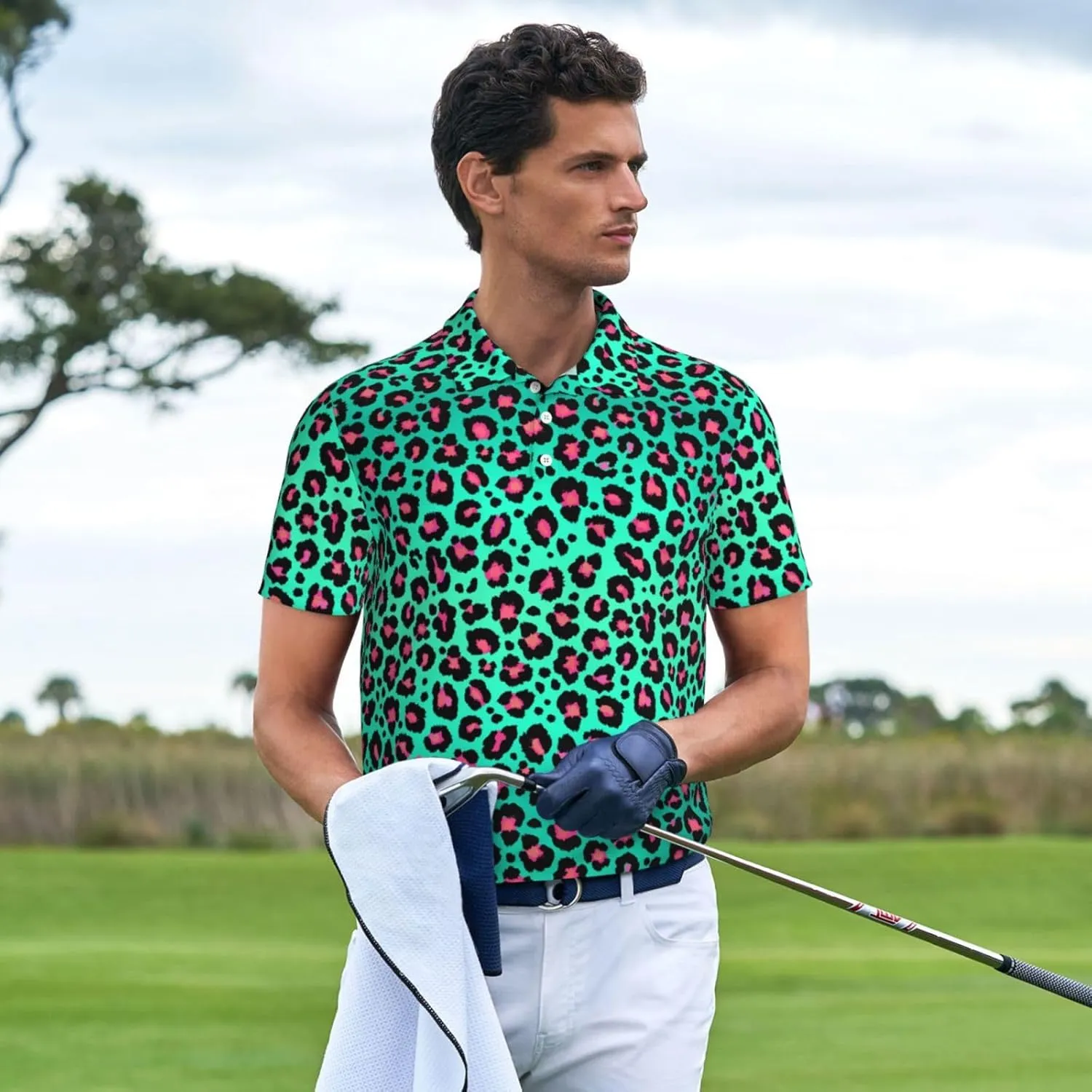 Golf Polos for Men Quick-Dry Athletic Mens Polo Shirts Short Sleeve Summer Casual Moisture Wicking Golf Shirt