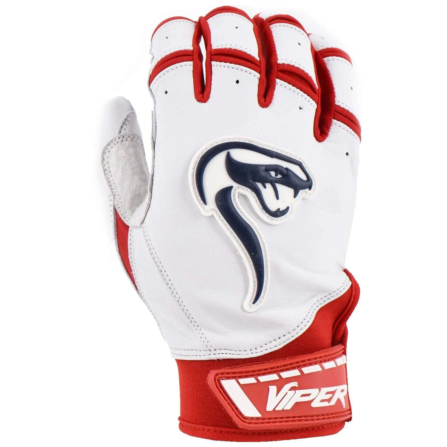 Grindstone Short Cuff Batting Glove - White/Red/Navy