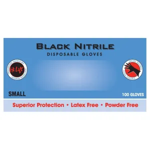 Hi Lift Black Nitrile Gloves (100 pcs) Small