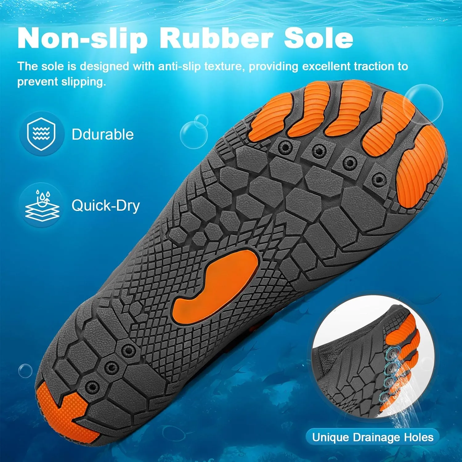 Hike Barefoot Water Shoes for Women Men, Quick-Dry Aqua Footwear Breathable Non-Slip Wide Toe Shoe for Beach Swim River Pool Lake Hiking Kayaking Surfing
