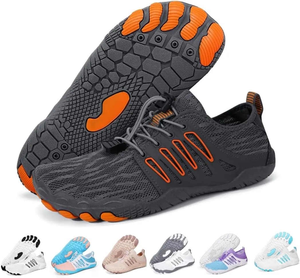 Hike Barefoot Water Shoes for Women Men, Quick-Dry Aqua Footwear Breathable Non-Slip Wide Toe Shoe for Beach Swim River Pool Lake Hiking Kayaking Surfing