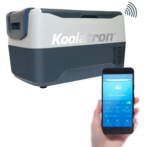 Koolatron 12 Volt Portable Freezer Refrigerator w/ Bluetooth Controls 31 qt (30L) Electric Cooler, 12V DC/110V AC Cords Included, Compressor Cooling -8 to 50°F (-22 to 10°C), Travel Car Fridge, Gray