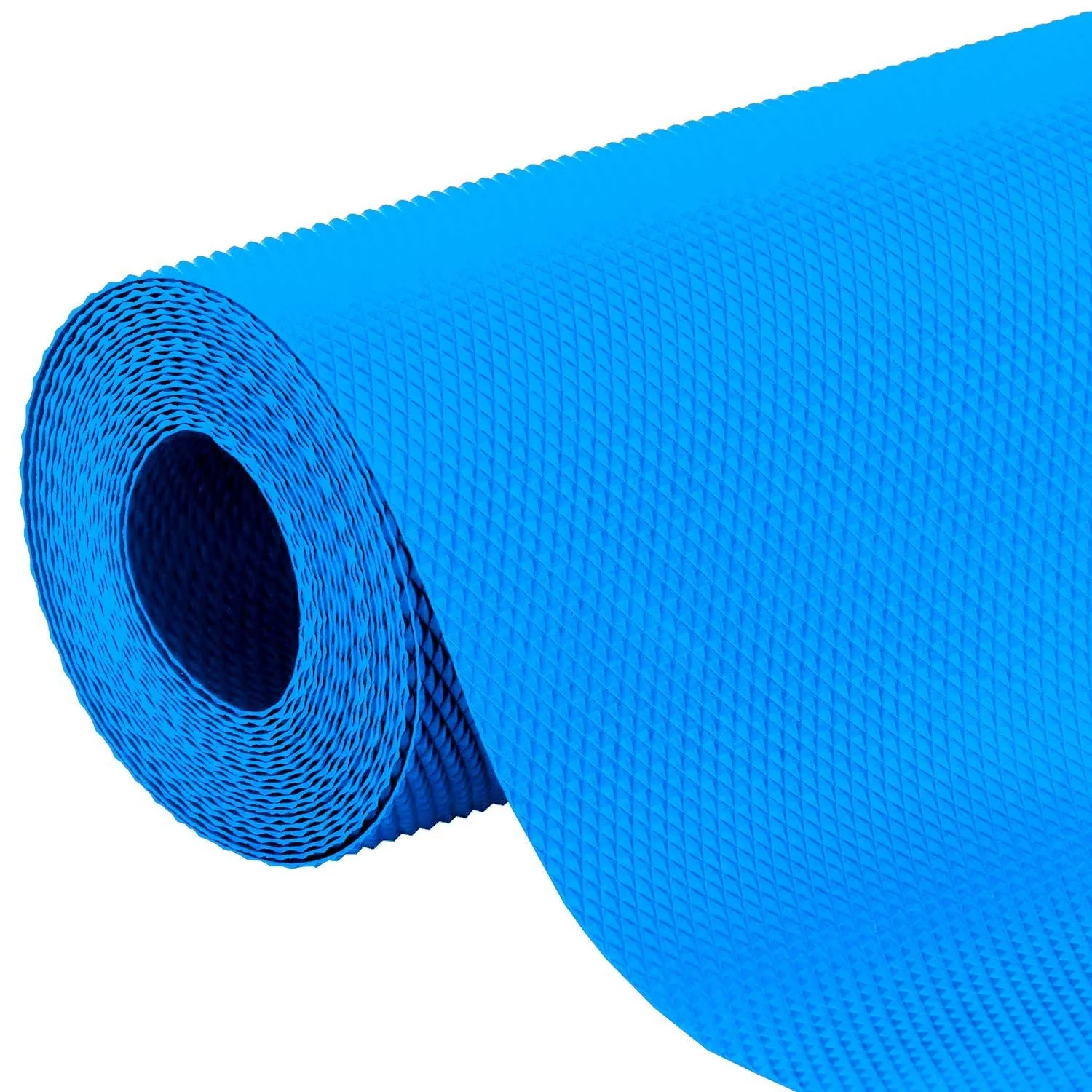 Kuber Industries Duty Diamond/Dots Shelf Liners, Non-Slip Drawer Liner Cabinet Pad Refrigerator Mat No Odor for Home and Kitchen-45X150 cm (1.5 Mtr,Blue)-KUBMART11703