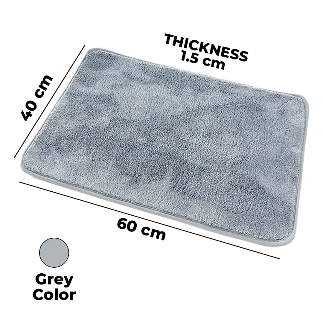 Kuber Industries Luxury Door Mat|Super Absorbent,Non-Slip & Comfortable|Anti Skid Bathroom |Multi-Utility Floor for Living Room,Bedroom,Entrances|40 x 60 cm,Grey, Pack of 5