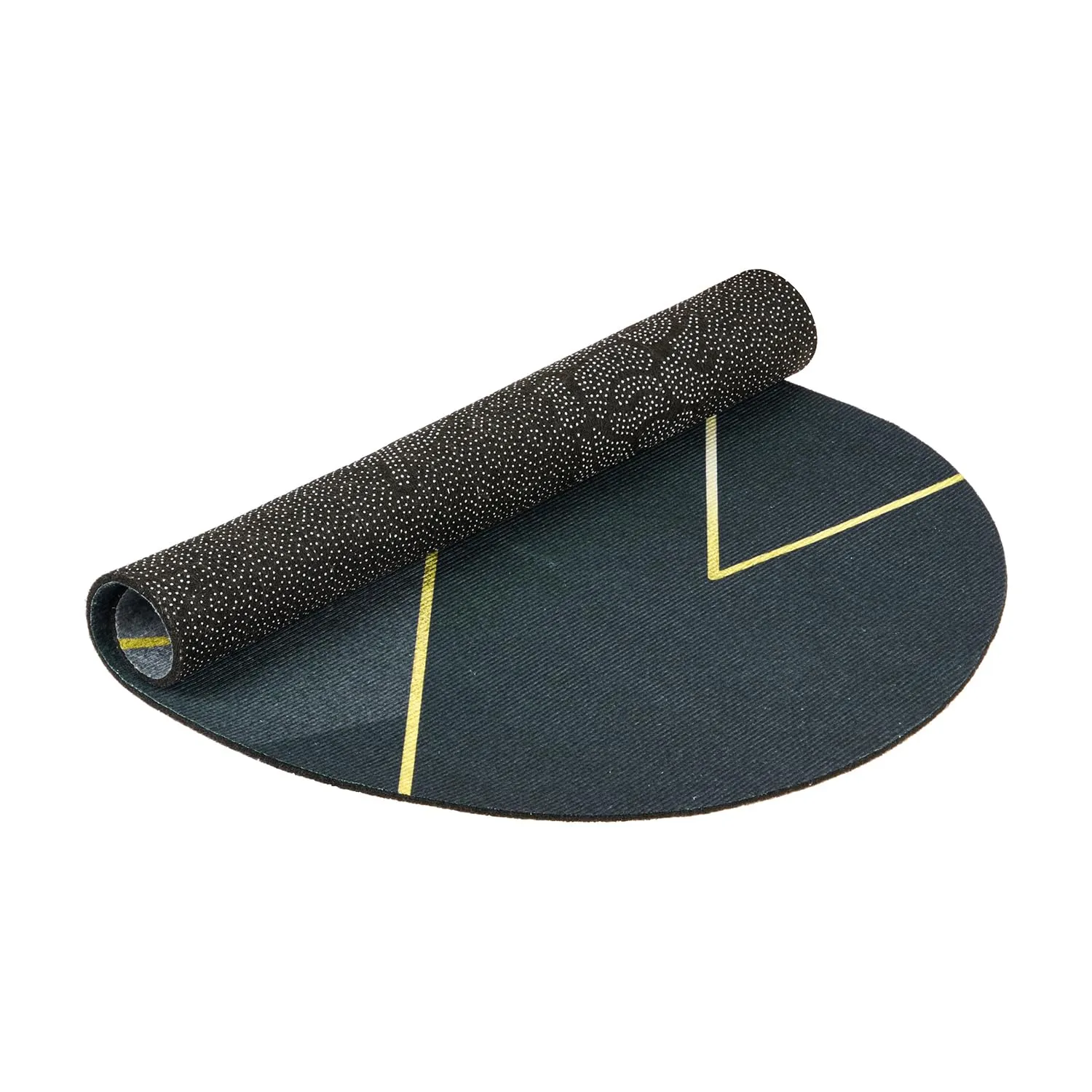 Kuber Industries Oval Bathmat | Soft Anti Skid Door Mat | Non Woven Floor Mat for Home | Non-Slip Mat for Shower-Bathtub | HY057 | Black & Gray