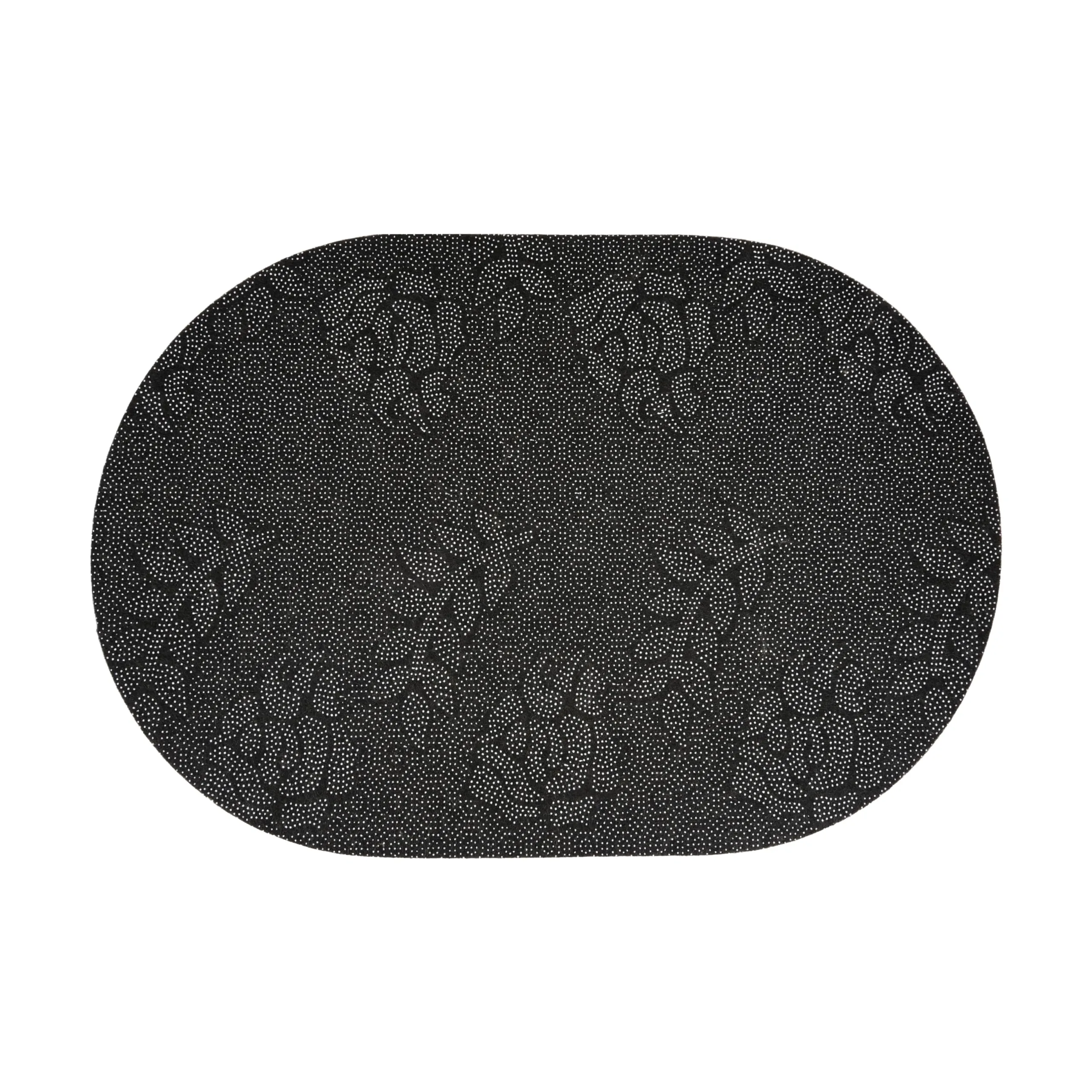Kuber Industries Oval Bathmat | Soft Anti Skid Door Mat | Non Woven Floor Mat for Home | Non-Slip Mat for Shower-Bathtub | HY057 | Black & Gray
