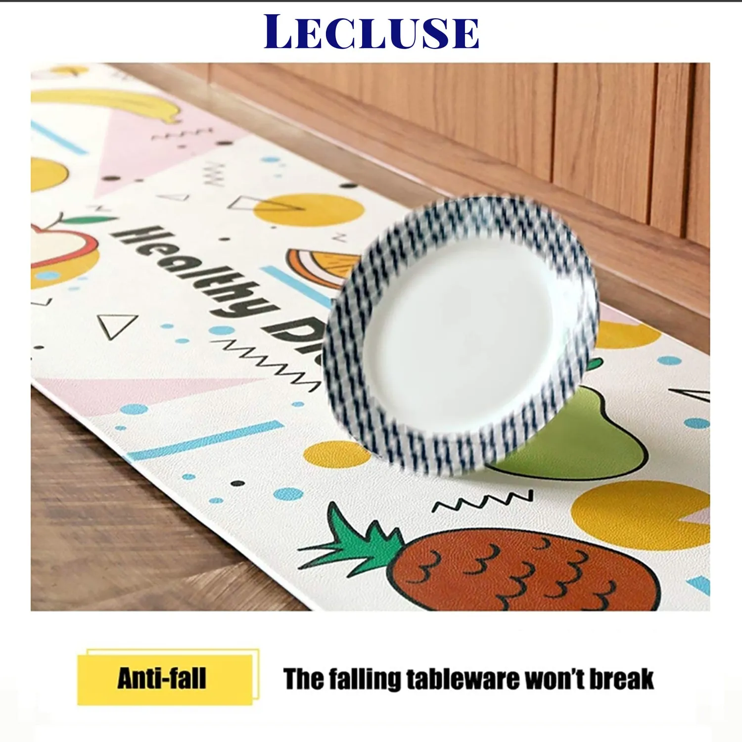 Lecluse Kitchen Non-Slip Mat Home Floor Carpet Rug Waterproof Anti-Oil PVC