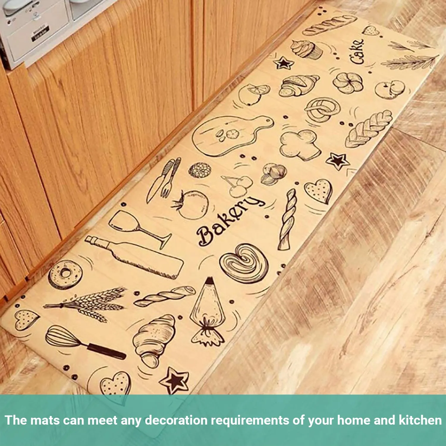 Lecluse Kitchen Non-Slip Mat Home Floor Carpet Rug Waterproof Anti-Oil PVC