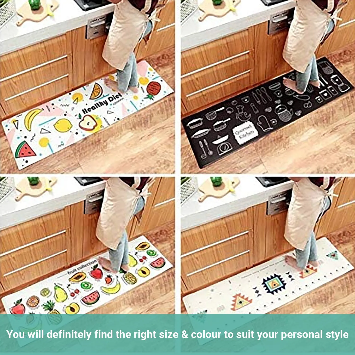 Lecluse Kitchen Non-Slip Mat Home Floor Carpet Rug Waterproof Anti-Oil PVC