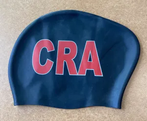 LONG Hair BLACK Solid Silicone Cap with Team Logos ONLY - CRA Swim Team