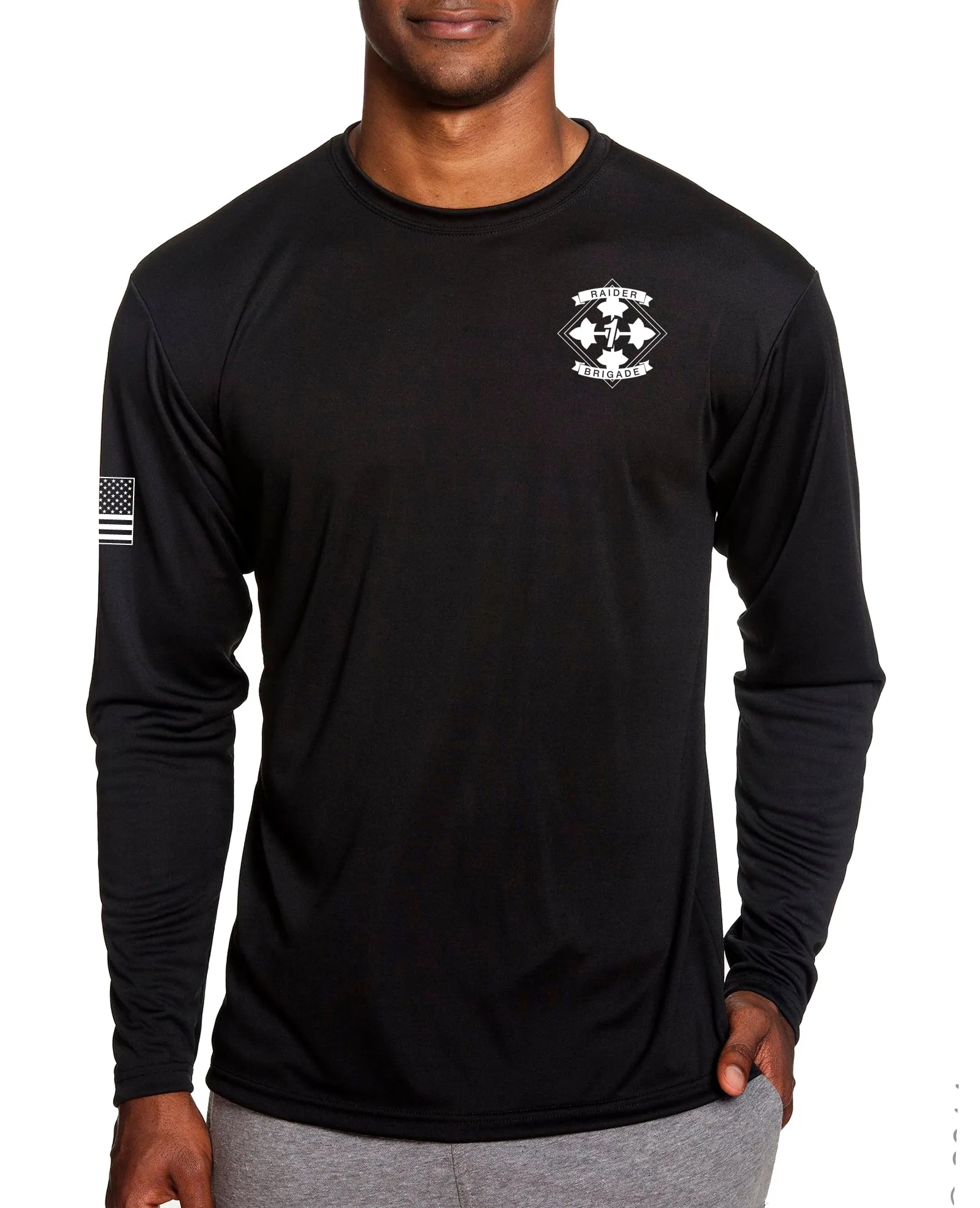 Long Sleeve Performance PT Shirt (White Design). This shirt IS approved for PT.