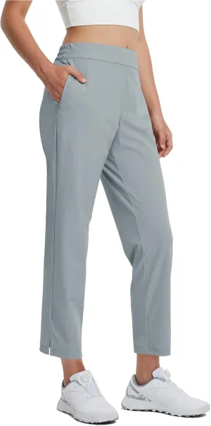 M MAELREG Women's Golf Pants with Zip Pockets 7/8 Ankle Stretch Lightweight Sweatpants for Athletic Hiking Travel Work Lounge