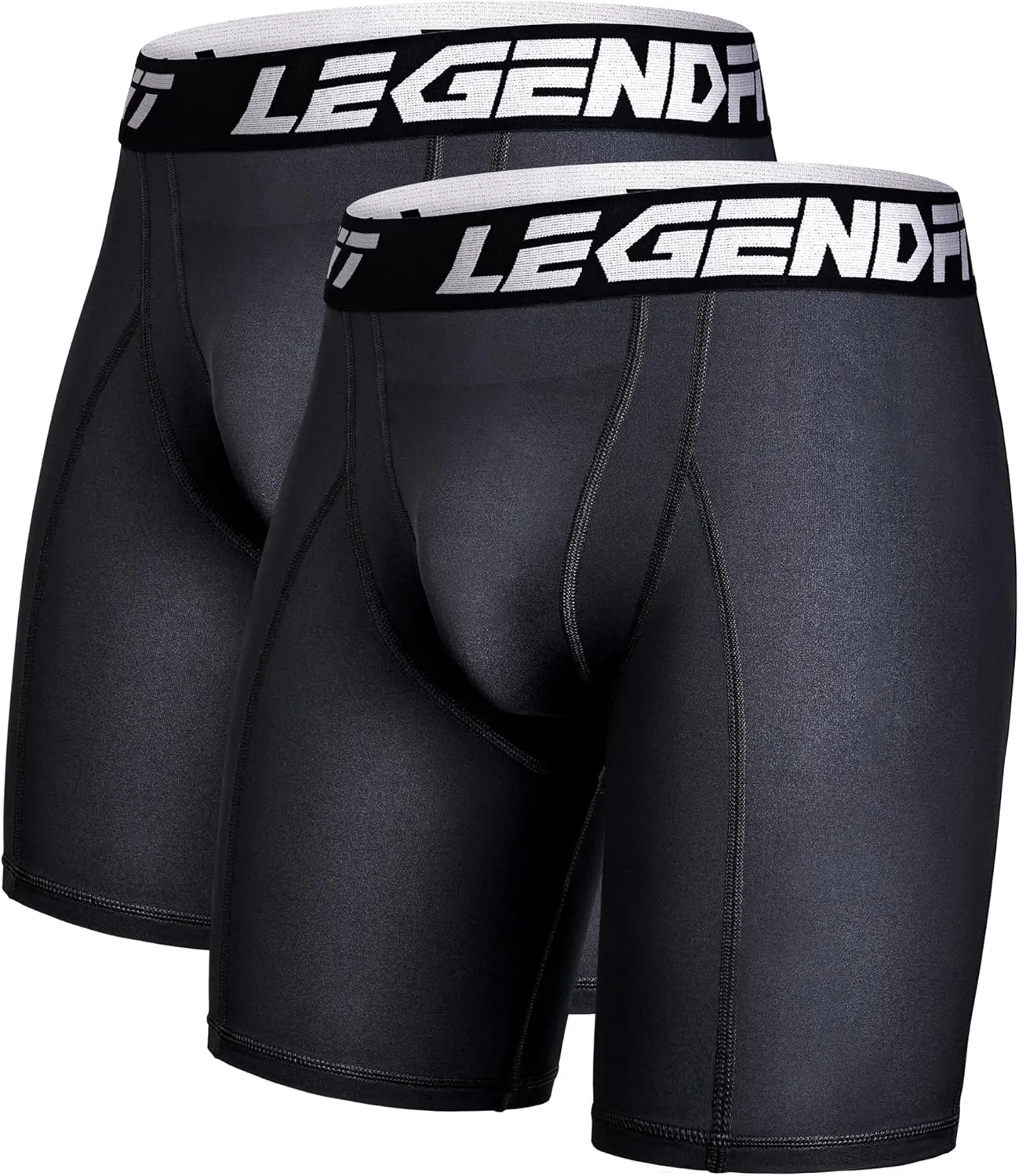 Men Baseball Football Straps Compression Underwear w/Cup Pocket(NO Cup) Protective Athletic Shorts - 2 Pack