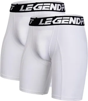 Men Baseball Football Straps Compression Underwear w/Cup Pocket(NO Cup) Protective Athletic Shorts - 2 Pack