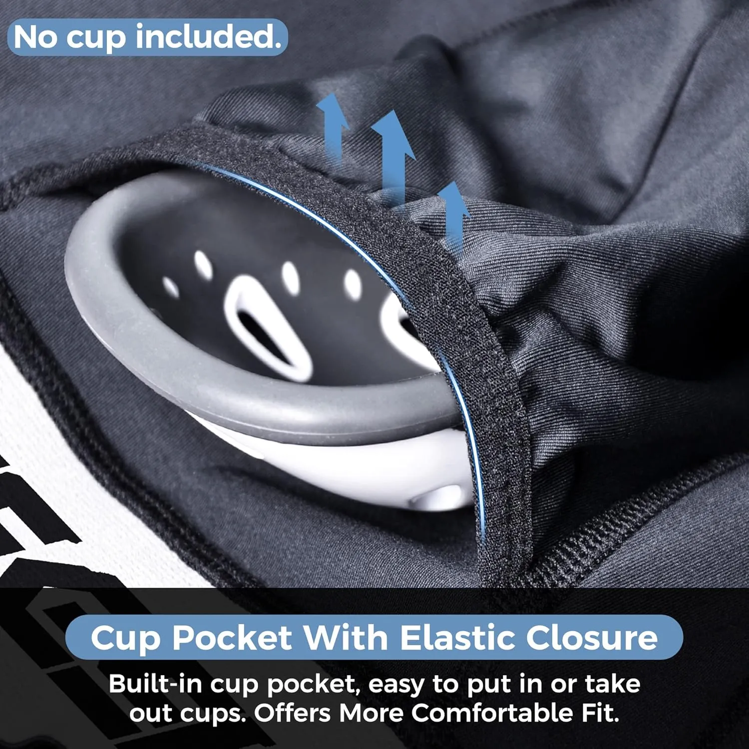 Men Baseball Football Straps Compression Underwear w/Cup Pocket(NO Cup) Protective Athletic Shorts - 2 Pack