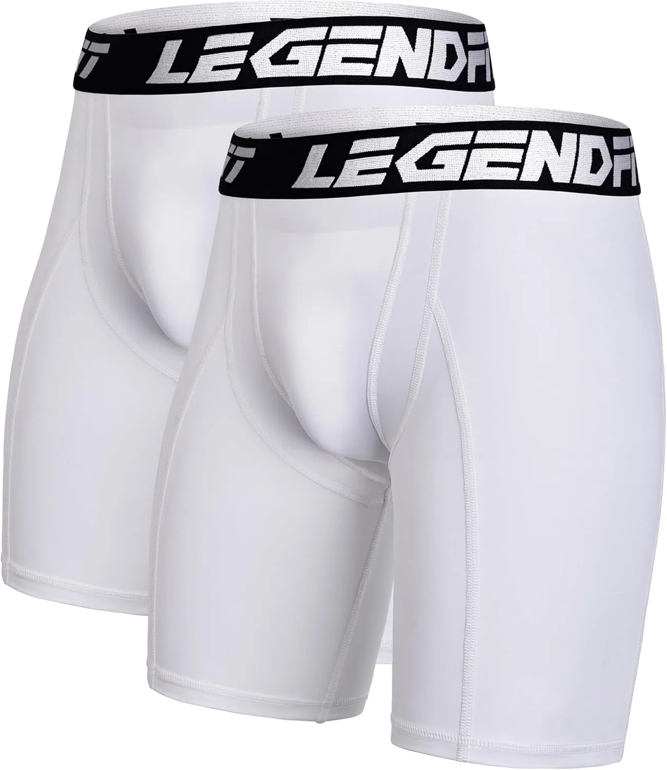 Men Baseball Football Straps Compression Underwear w/Cup Pocket(NO Cup) Protective Athletic Shorts - 2 Pack