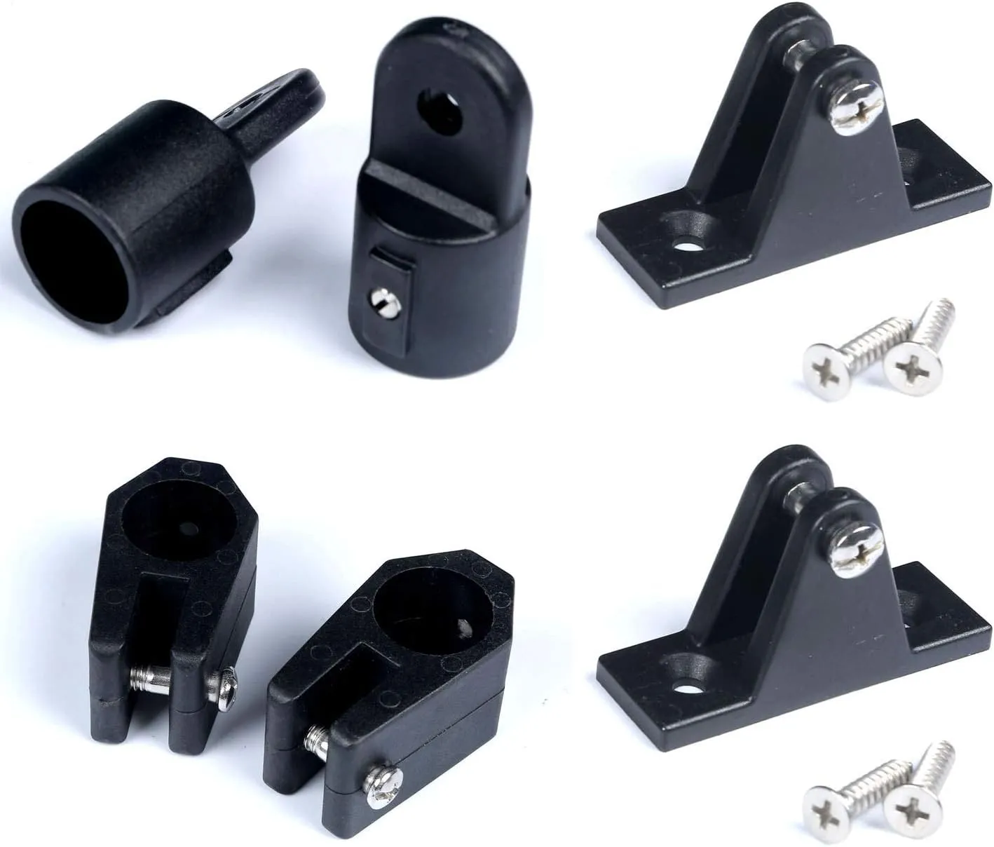 MX Bimini Top Fitting Hardware Set Fit 7/8 inch Tubing,Bimini Eye End Cap,Jaw Slide,Deck Hinge Bimini Top Hardware