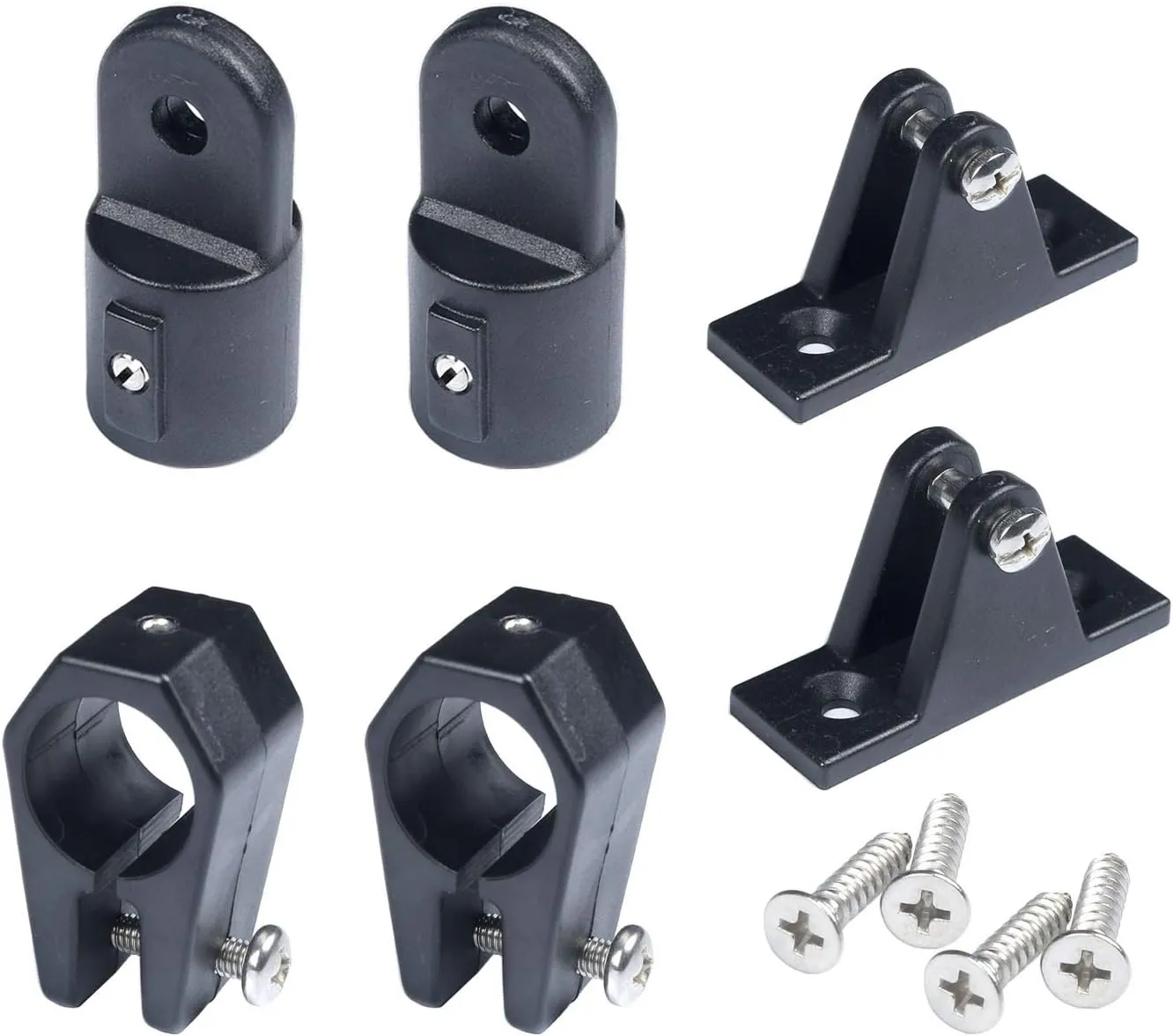 MX Bimini Top Fitting Hardware Set Fit 7/8 inch Tubing,Bimini Eye End Cap,Jaw Slide,Deck Hinge Bimini Top Hardware