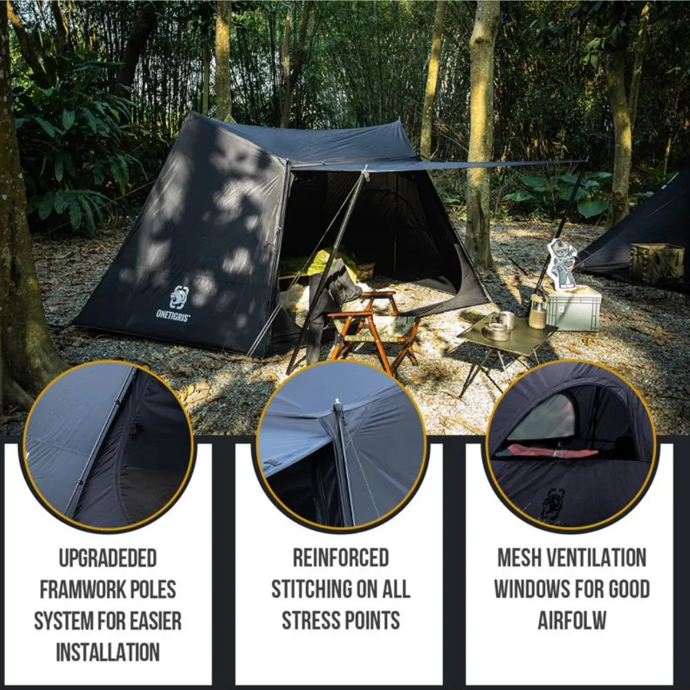 OneTigris Solo Homestead Camping Tent - Black