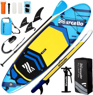 Paddle Board, Inflatable Stand Up Paddle Board, 10.6'33"6" Ultra-Light SUP Board with Hand Pump, Leash, Repair Kit, Waterproof Phone Case and Waterproof Bag, Backpack, Paddle Boards for Adults