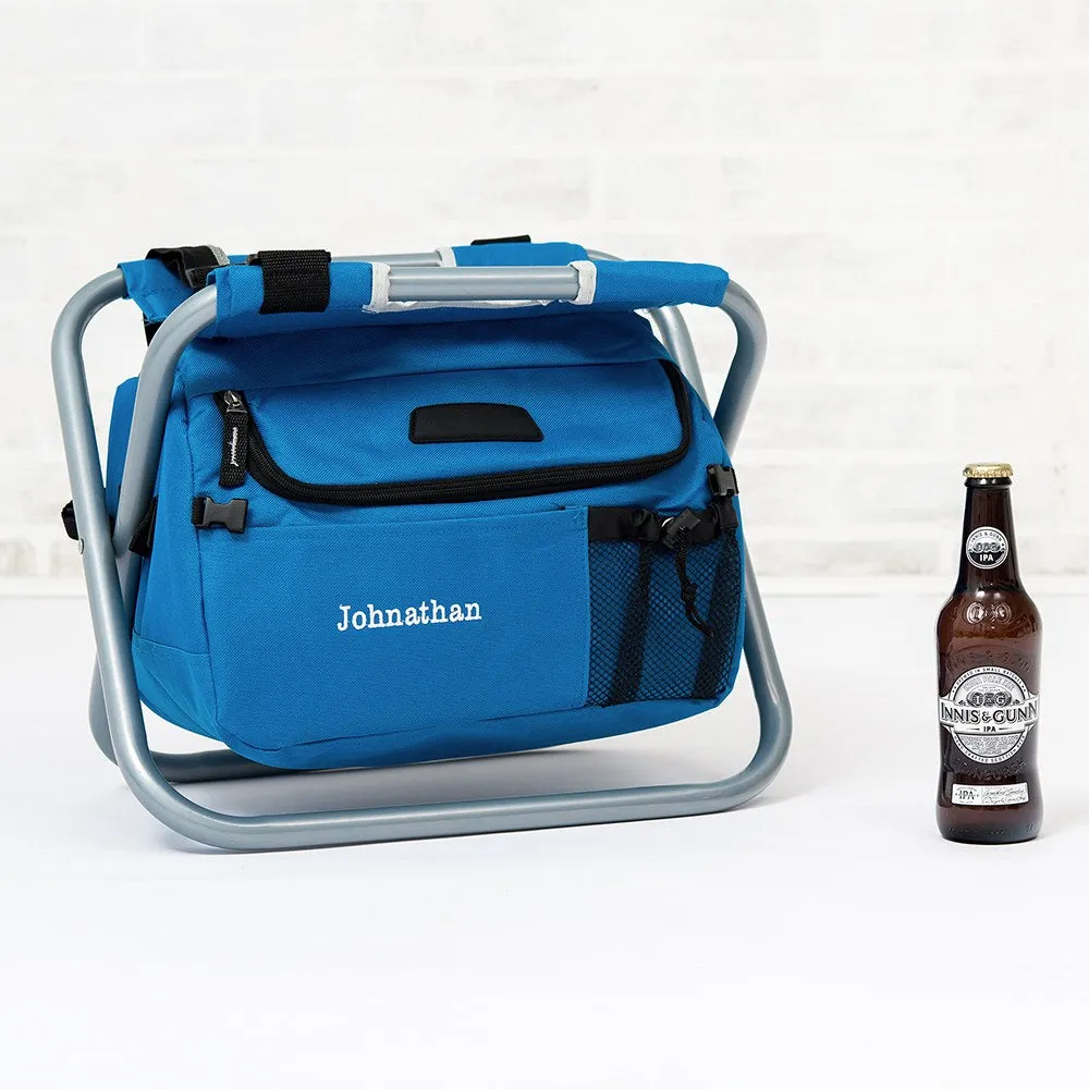 Personalized Sky Blue Folding Cooler Chair