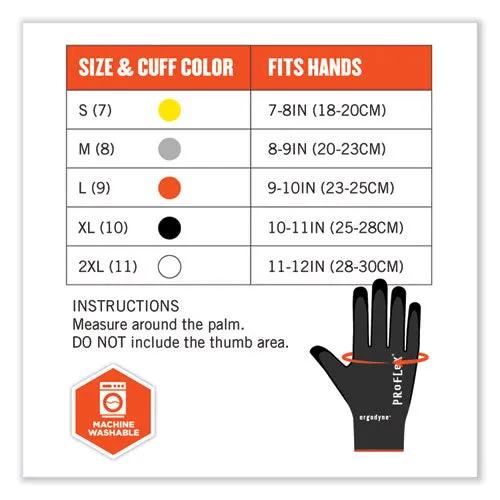 Proflex 7001 Nitrile-coated Gloves, Black, Small, Pair, Ships In 1-3 Business Days