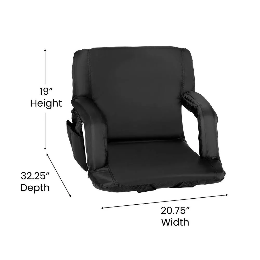 Reclining Backpack Padded Stadium Chairs-Armrests & Storge Pockets