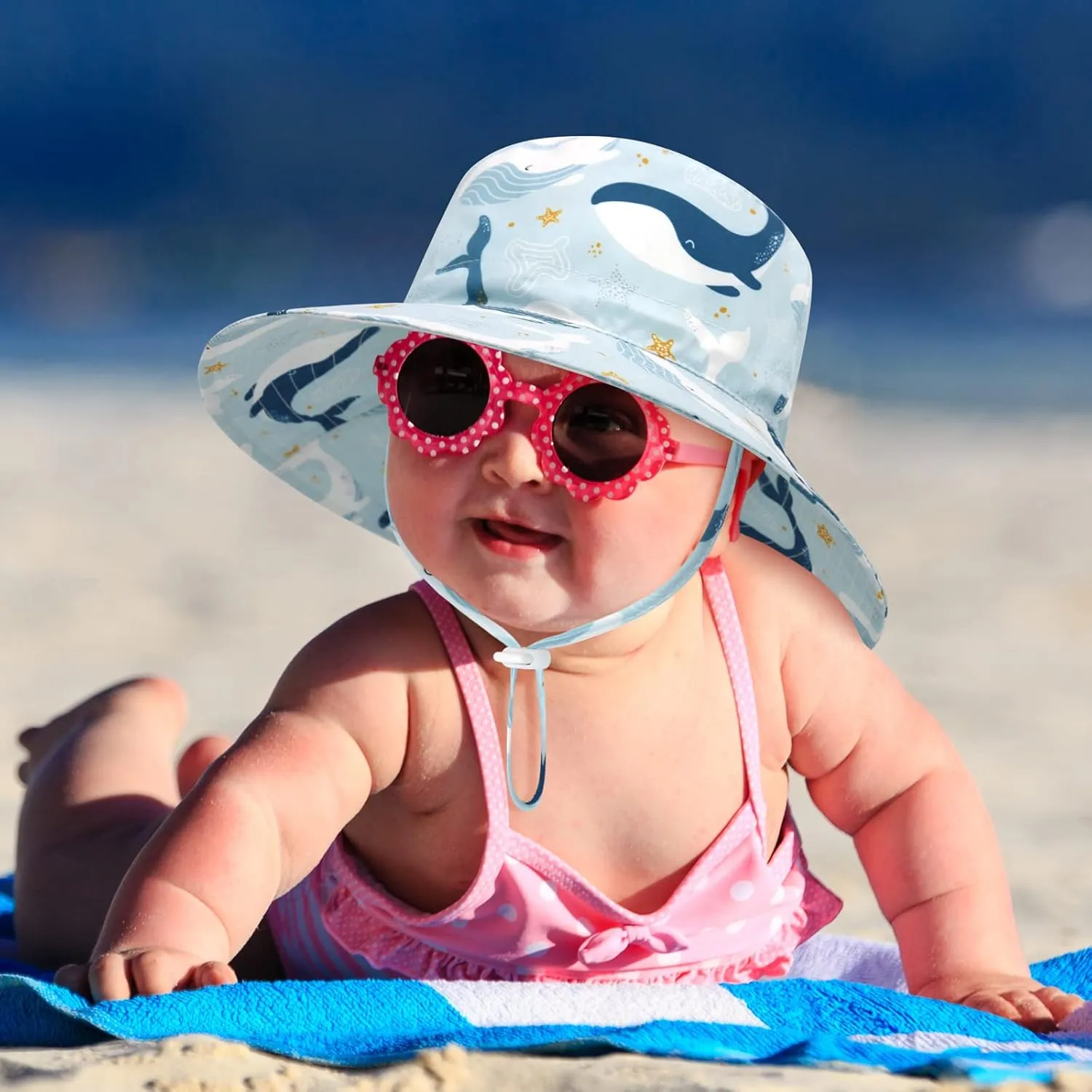 Sarfel Baby Sun Hat Summer Baby Boy Hats UPF 50  Sun Protection Toddler Hat Bucket for Baby Girl Adjustable Kid Cap