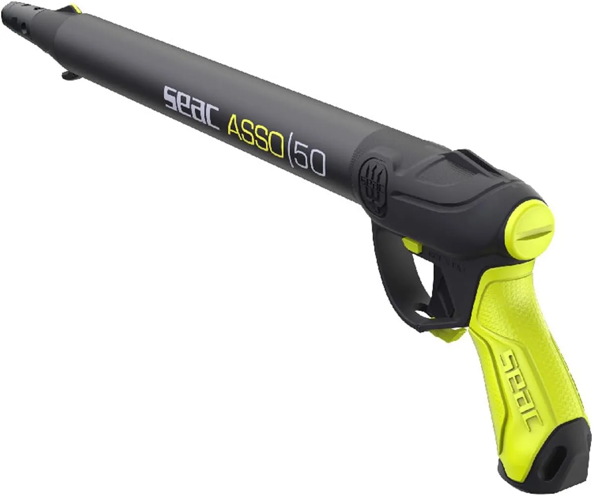 Seac Asso S/R, Pneumatic Speargun with Regulator, Anti Stress Rubber Handle. Made in Italy