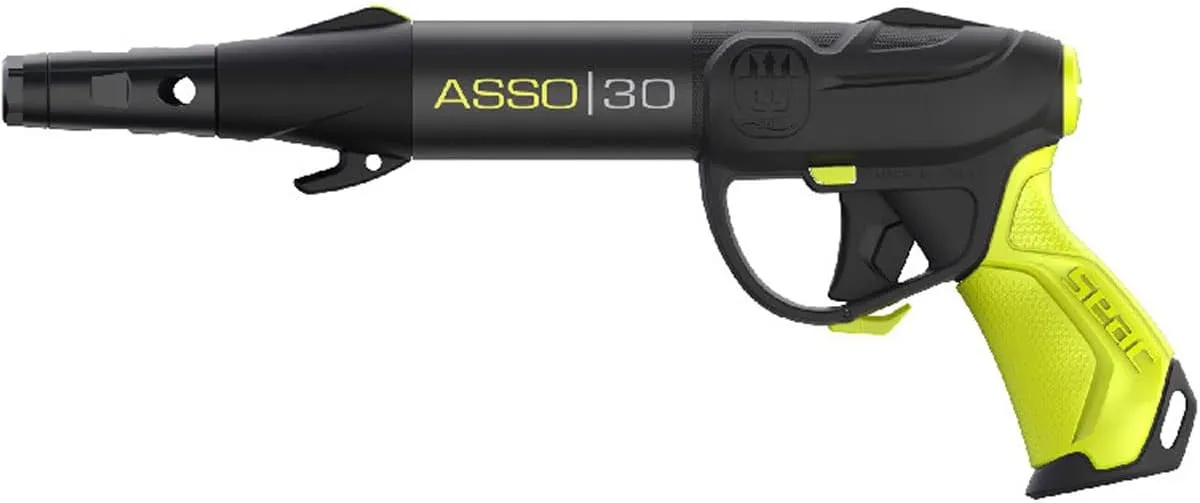 Seac Asso S/R, Pneumatic Speargun with Regulator, Anti Stress Rubber Handle. Made in Italy