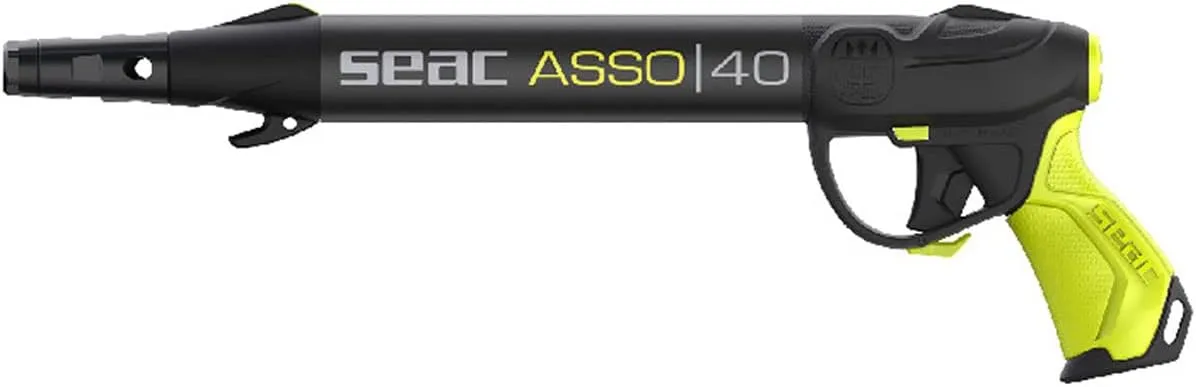 Seac Asso S/R, Pneumatic Speargun with Regulator, Anti Stress Rubber Handle. Made in Italy