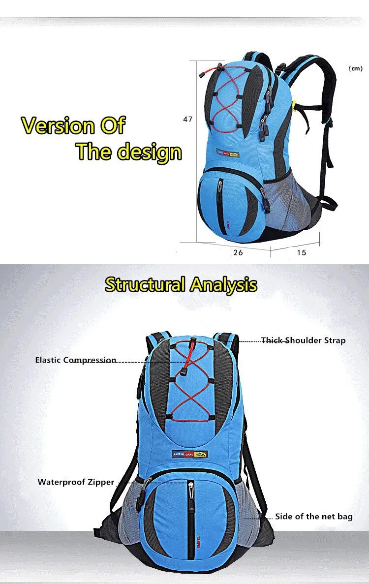 Sidiou Group Backpack Bike Packback Road Cycling Bag Knapsack Travel Running Sport Cycling Backpack