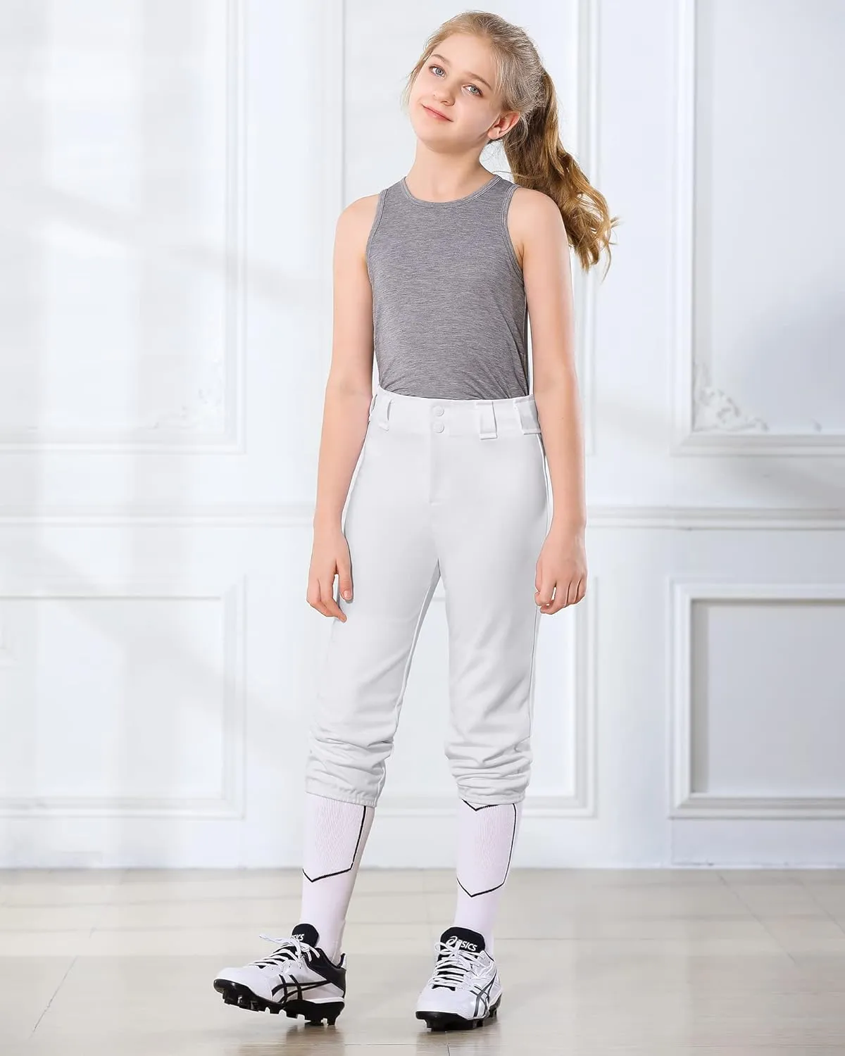Stelle Girls' Softball Pants Youth Kids Baseball Pants Fastpitch Pants with Pockets Boys Tee Ball