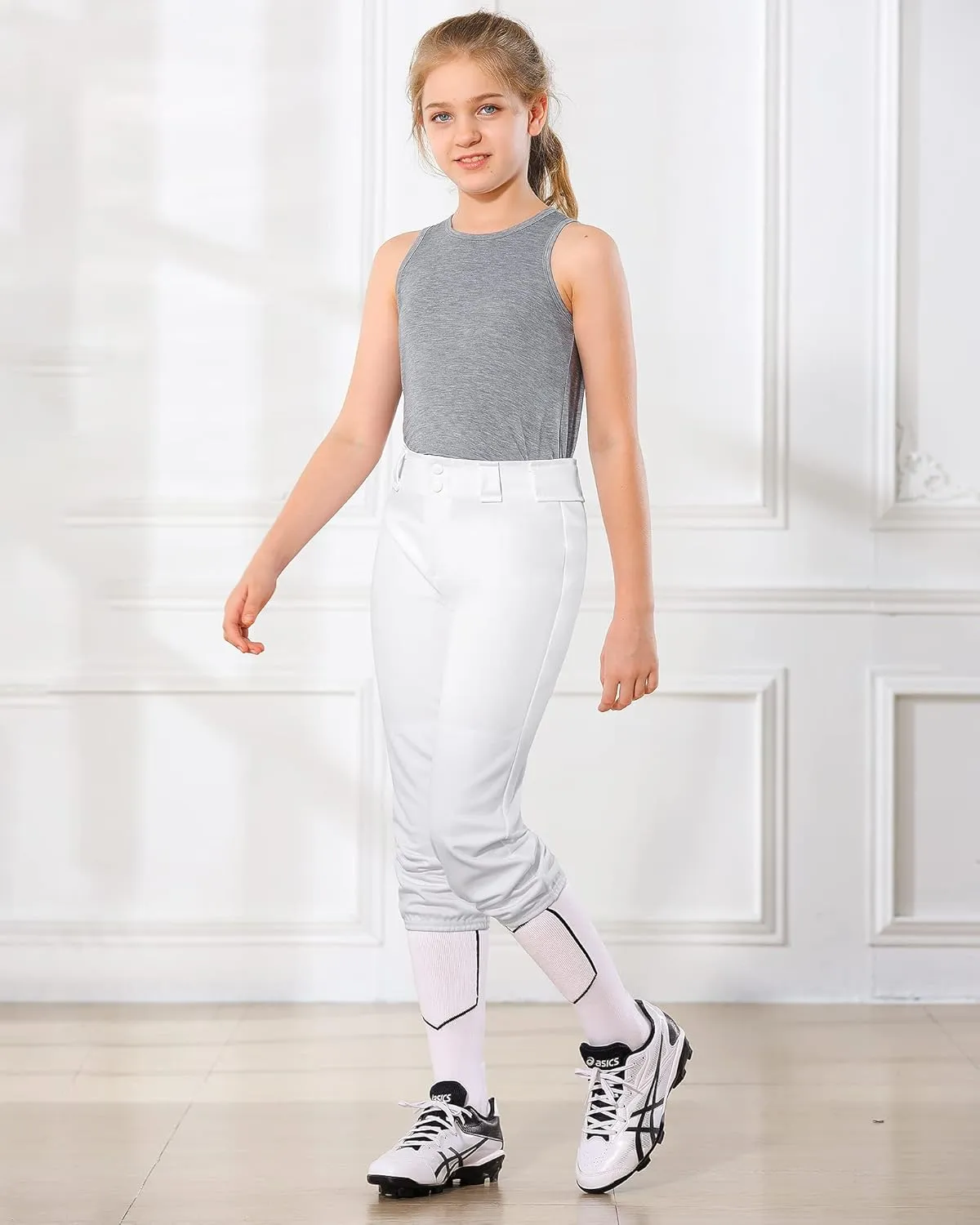 Stelle Girls' Softball Pants Youth Kids Baseball Pants Fastpitch Pants with Pockets Boys Tee Ball