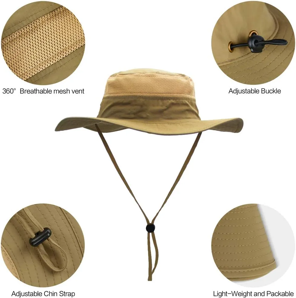 Sun Hats for Men Women Fishing Hat UPF 50  Breathable Wide Brim Summer UV Protection Hat