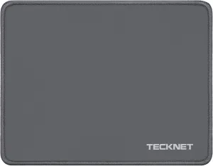 TECKNET Mouse Pad with Anti-fray Stitchin, Waterproof Surface & Non-Slip Rubber Base with Stitched Edges Gaming Mouse Mat for LaptopCompatible with Laser and Optical Mice - Dark Gray