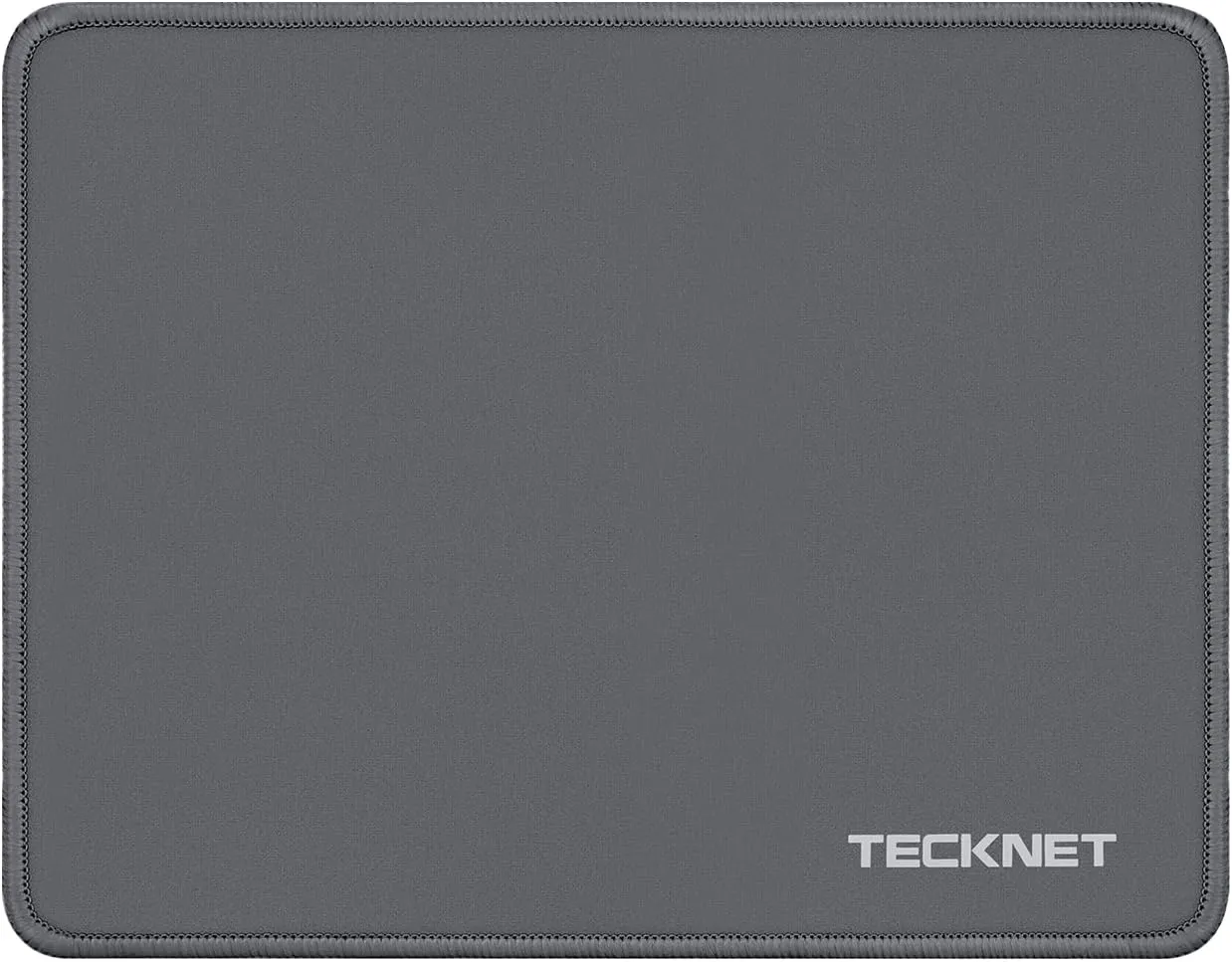 TECKNET Mouse Pad with Anti-fray Stitchin, Waterproof Surface & Non-Slip Rubber Base with Stitched Edges Gaming Mouse Mat for LaptopCompatible with Laser and Optical Mice - Dark Gray