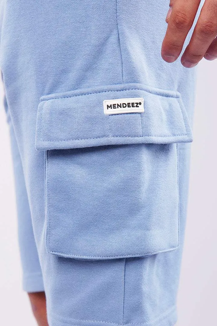 Terry Cargo Shorts - Light Blue