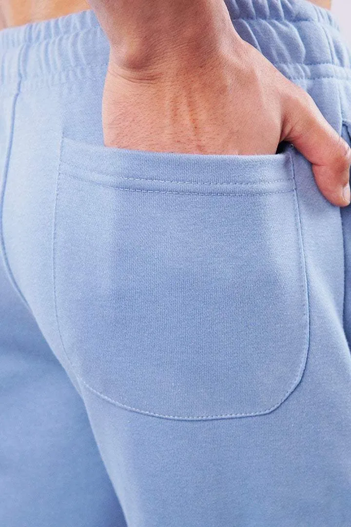 Terry Cargo Shorts - Light Blue
