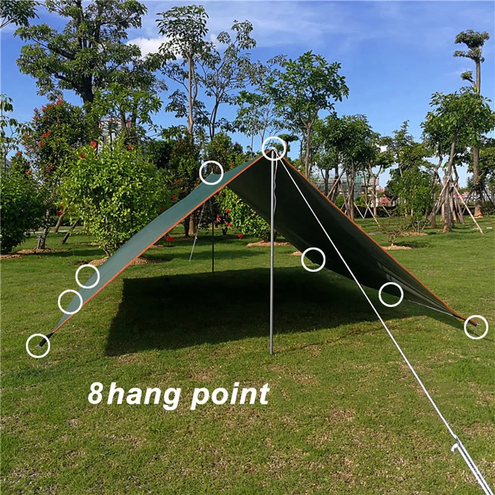 Ultralight Waterproof Sun Shelter Tarp Tent Shade - Outdoor Camping, Garden Canopy, Hammock Fly, Beach Use