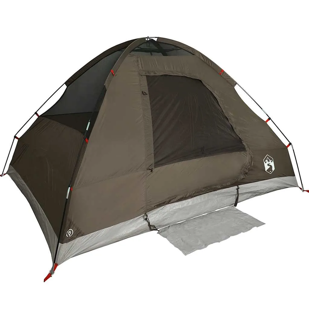 vidaXL Family Tent Dome 6-Person Brown Waterproof