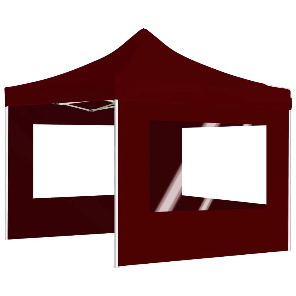 vidaXL Professional Folding Party Tent with Walls Aluminium 3x3 m Wine Red