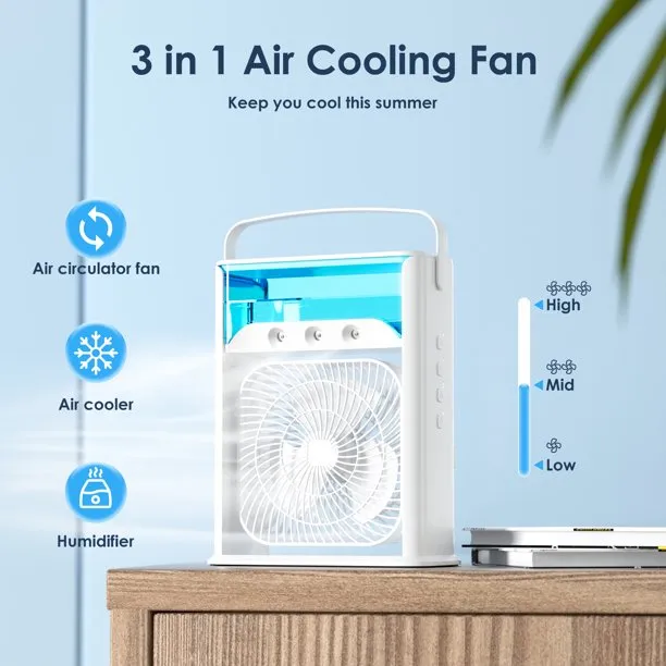 Vinmall Portable Evaporative Air Cooler, Air Conditioner Fan with 3 Speeds and Water Tank, Ultra Quiet Evaporative Cooler for Room Home Office