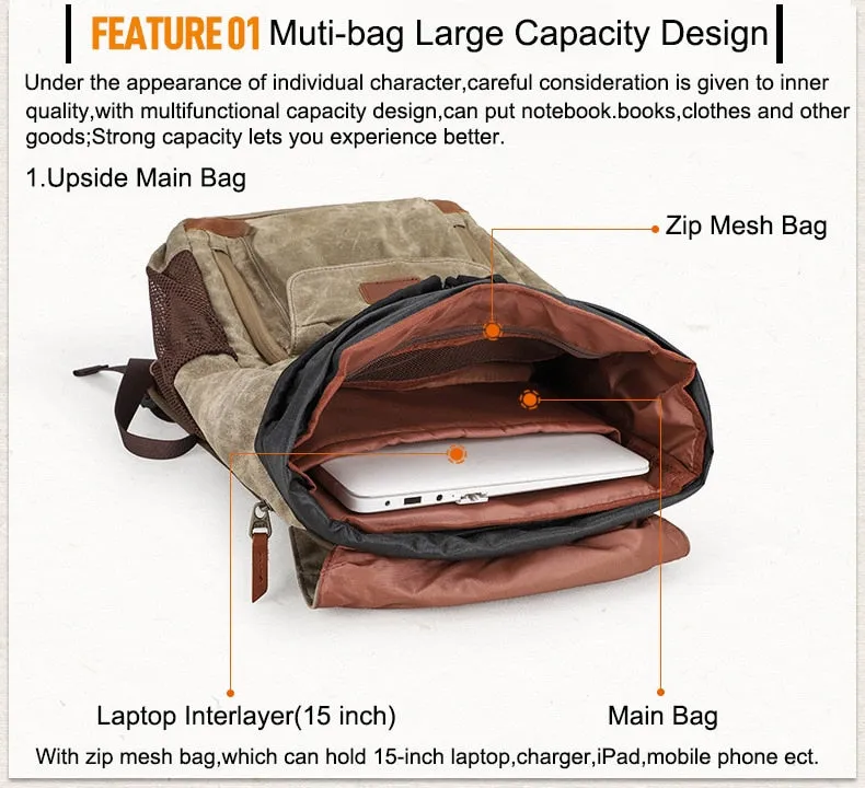 Vintage Waterproof Photography Backpack