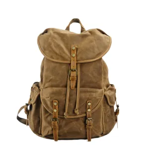 Vintage Waxed Canvas Backpack for School Outdoor