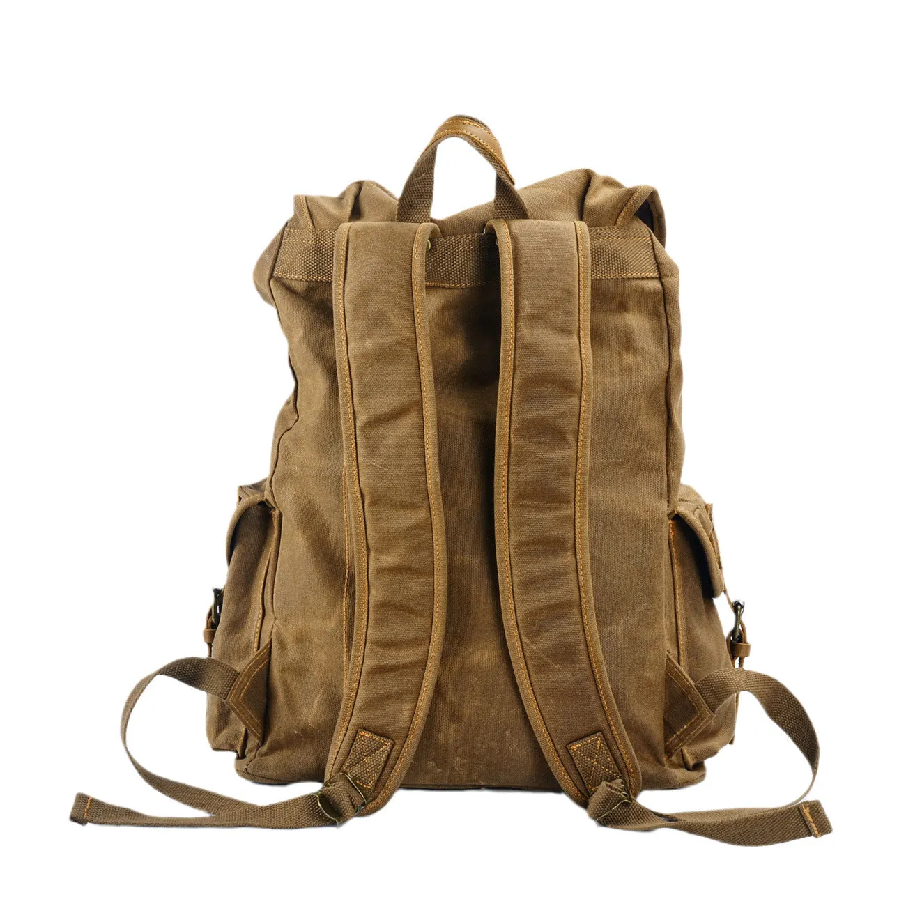 Vintage Waxed Canvas Backpack for School Outdoor