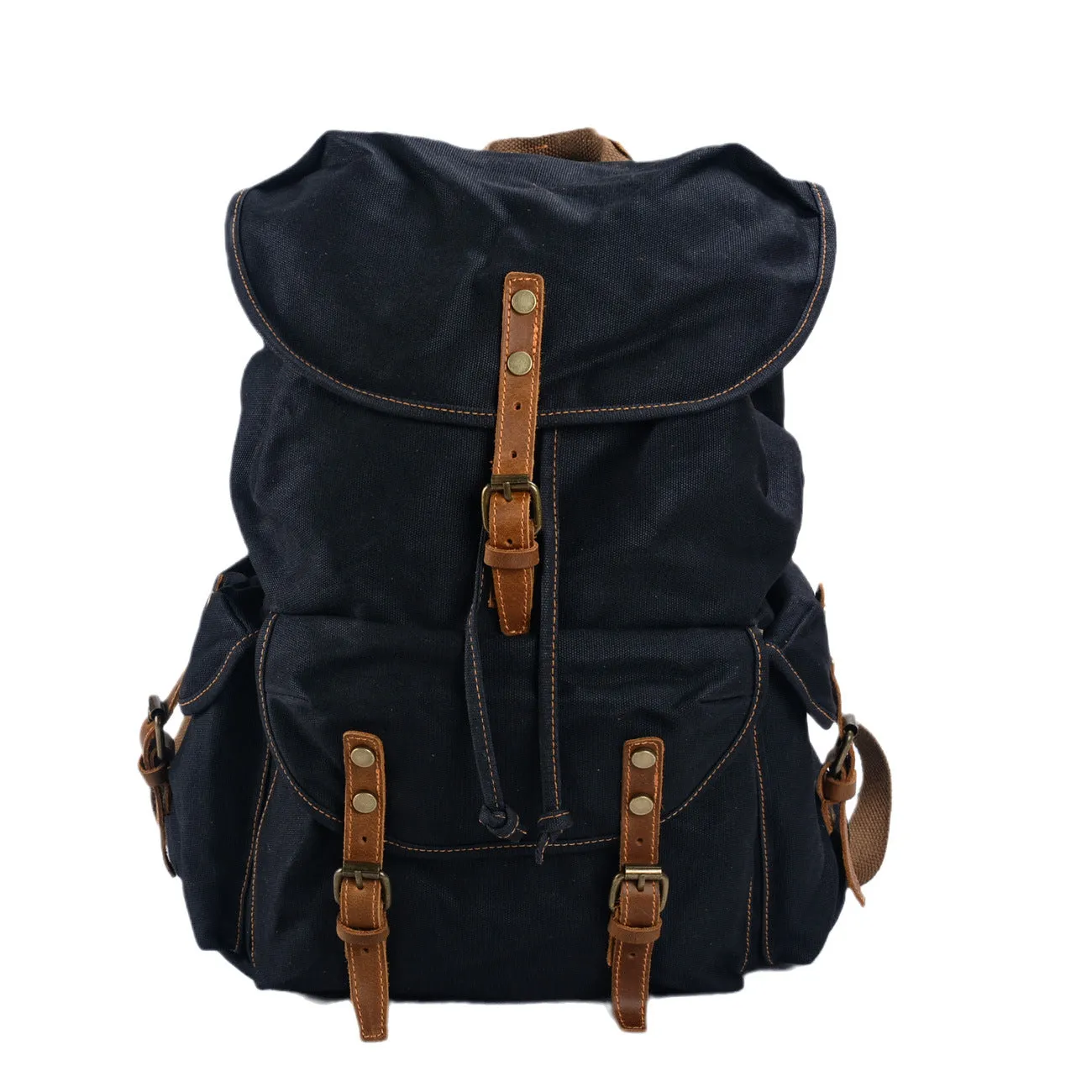 Vintage Waxed Canvas Backpack for School Outdoor